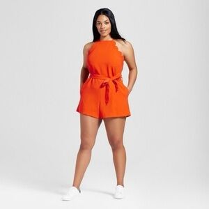 Victoria Beckham X Target Collection Women's Orange Scallop Romper